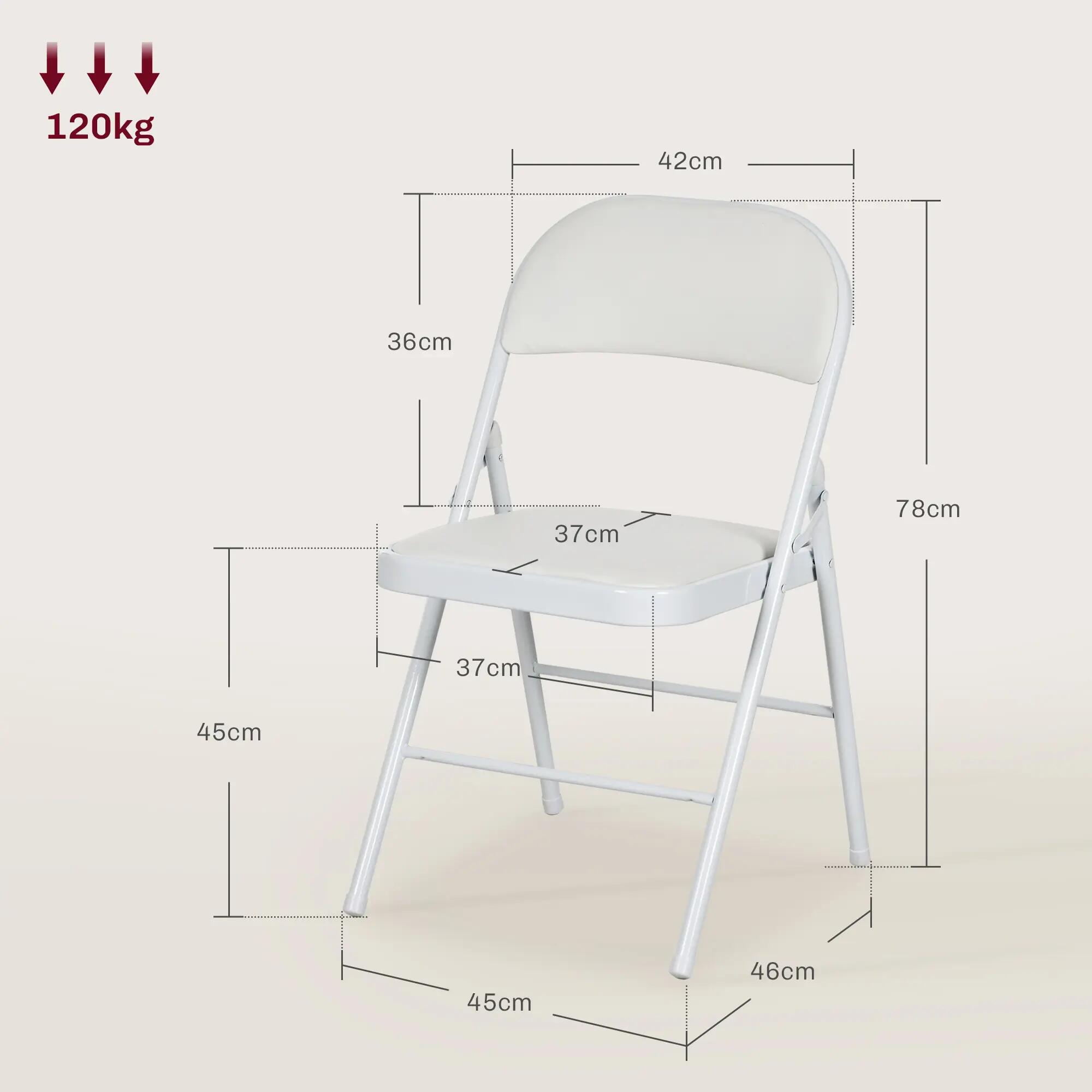Cadeiras dobráveis 45x46x78 cm branco HOMCOM 3/7