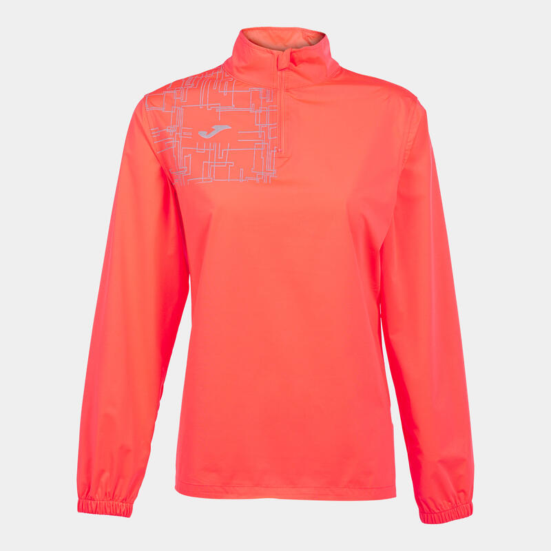 Sweat-shirt trail running Femme Joma Elite viii corail fluo