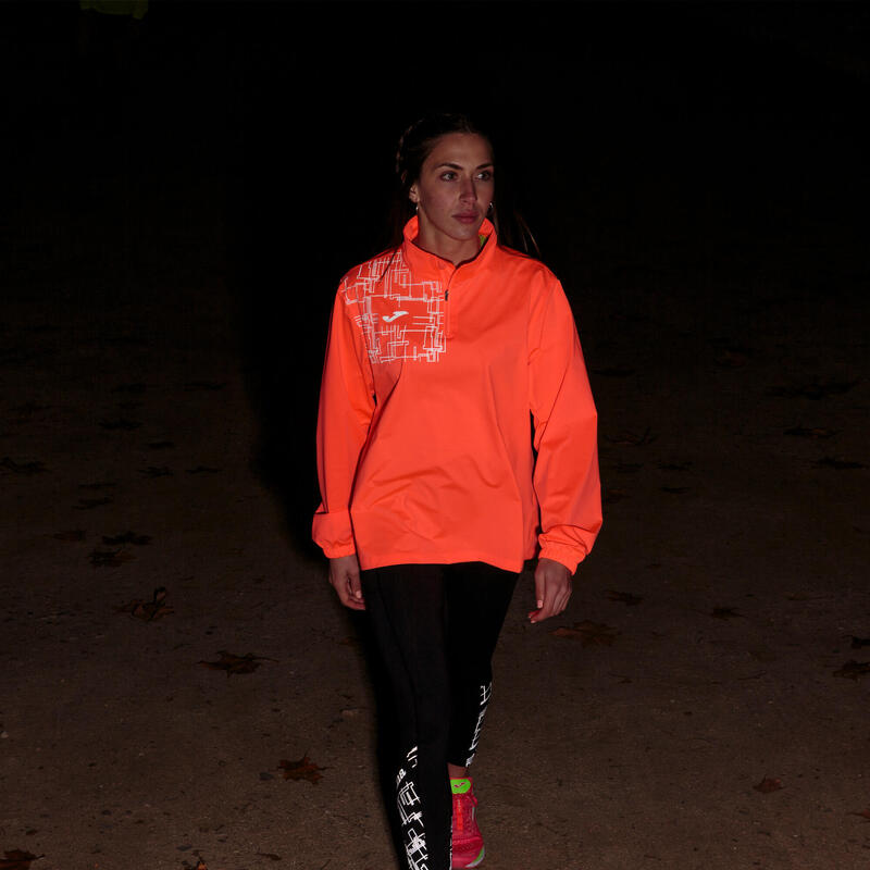 Sweat-shirt trail running Femme Joma Elite viii corail fluo