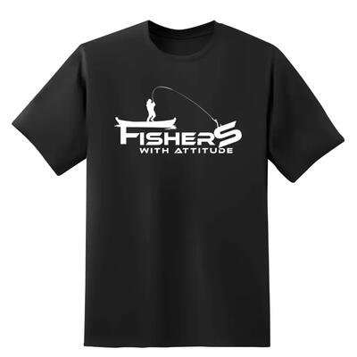 T-shirt - fishxplorer - fisher with attitude t-shirt (zwart, l)