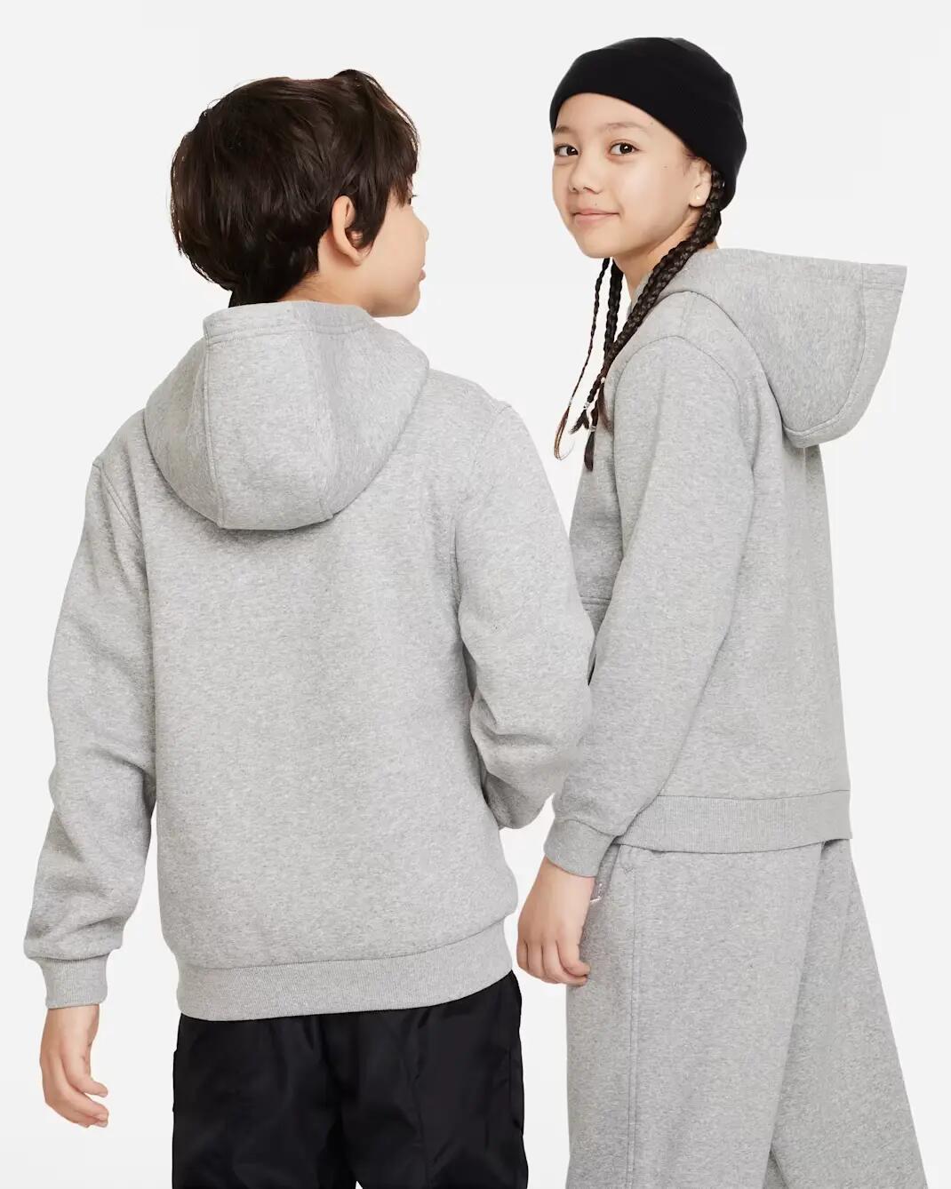 Felpa con cappuccio junior ( fleece) nike grigio 2/4