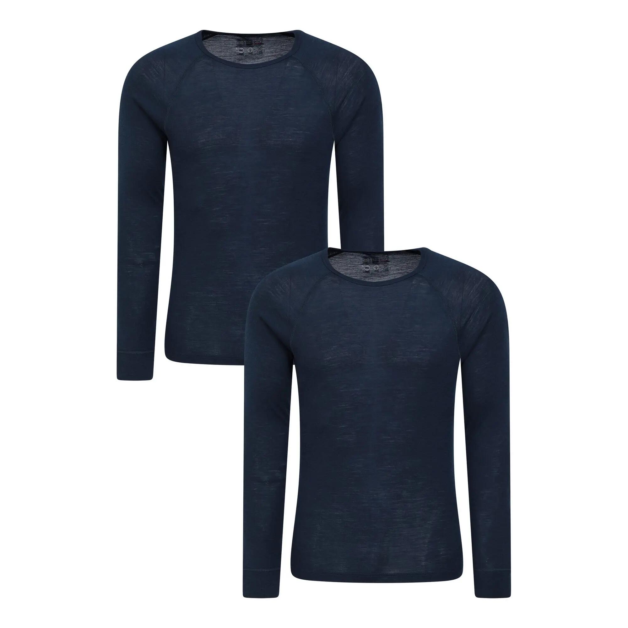 Mountain Warehouse Mens Merino Wool Base Layer Top (Pack of 2)