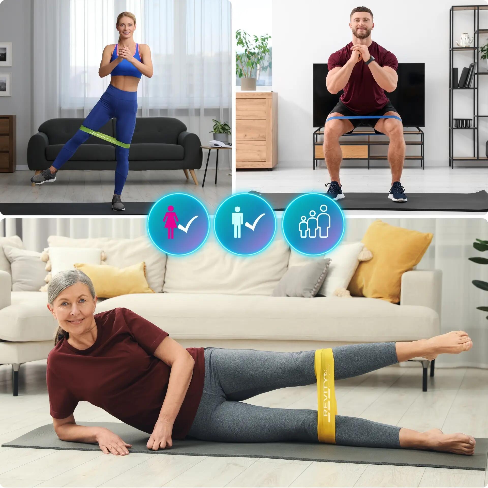 Fitness Widerstandsband-Set 5, 5–25 kg Mini Bands mit Zubehör und Trainingsplan 7/7