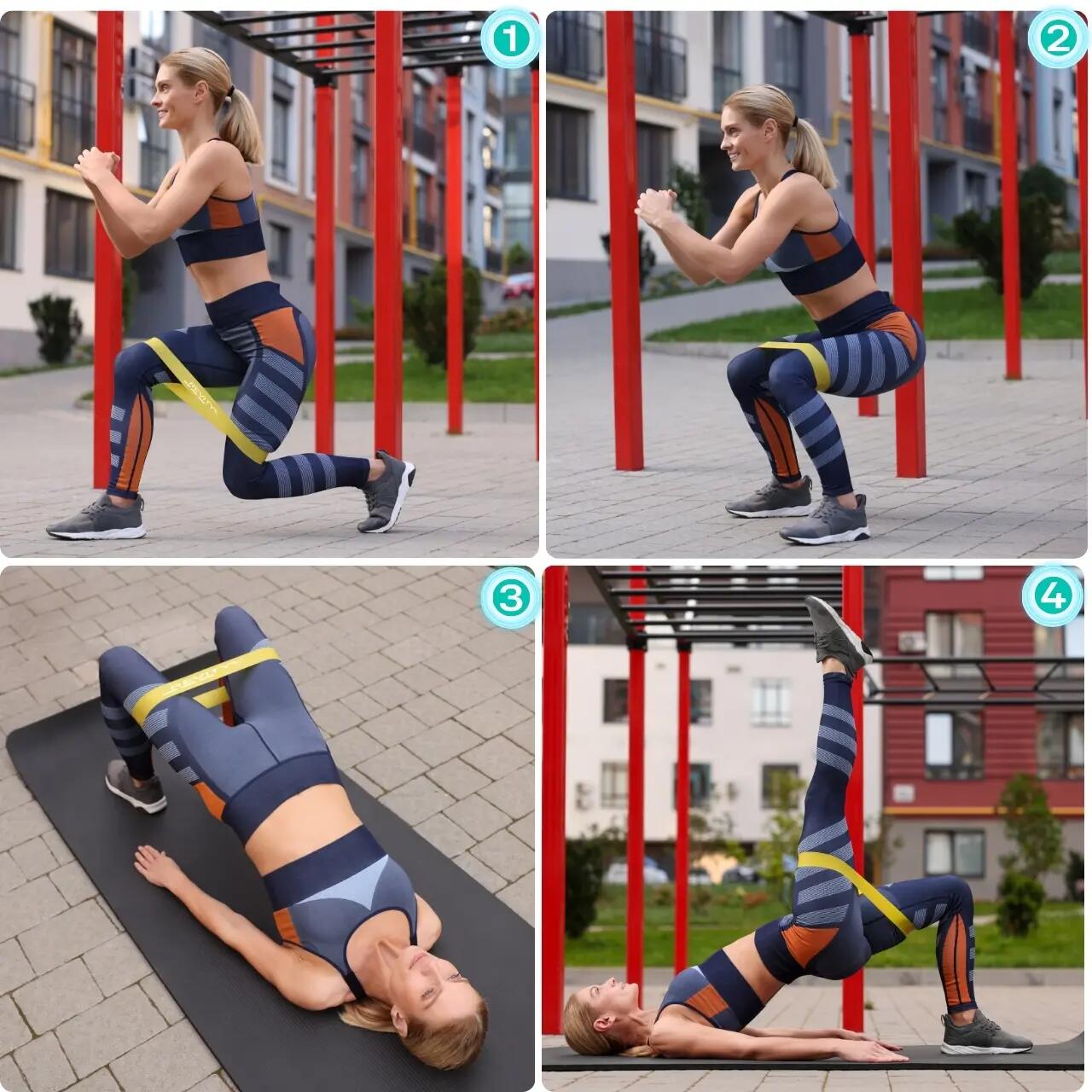 Fitness Widerstandsband-Set 5, 5–25 kg Mini Bands mit Zubehör und Trainingsplan 6/7