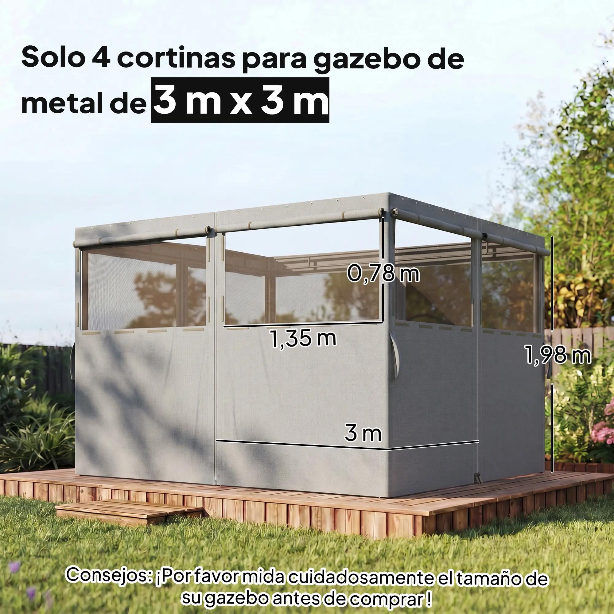 Laterais para Tenda Outsunny Cinzento claro 3/5