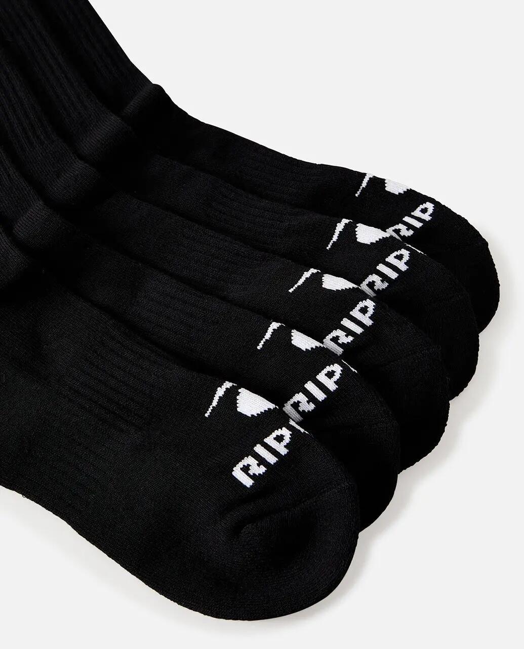 Calzini Uomo Brand Crew confezione da 5 - Black 3/4