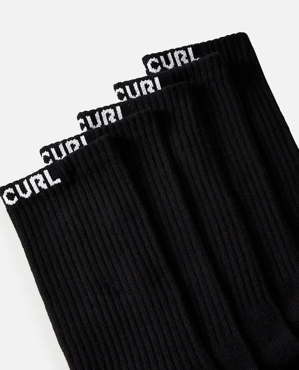 Calzini Uomo Brand Crew confezione da 5 - Black 2/4