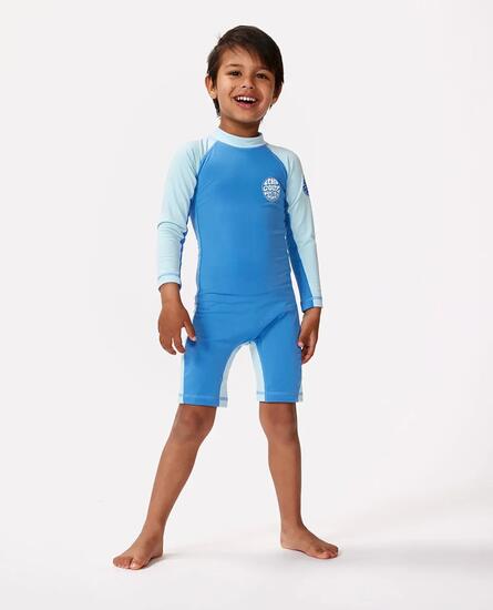 Combinaison anti-UV Bébé garçon Icons manches longues zip dos - Blue Gum