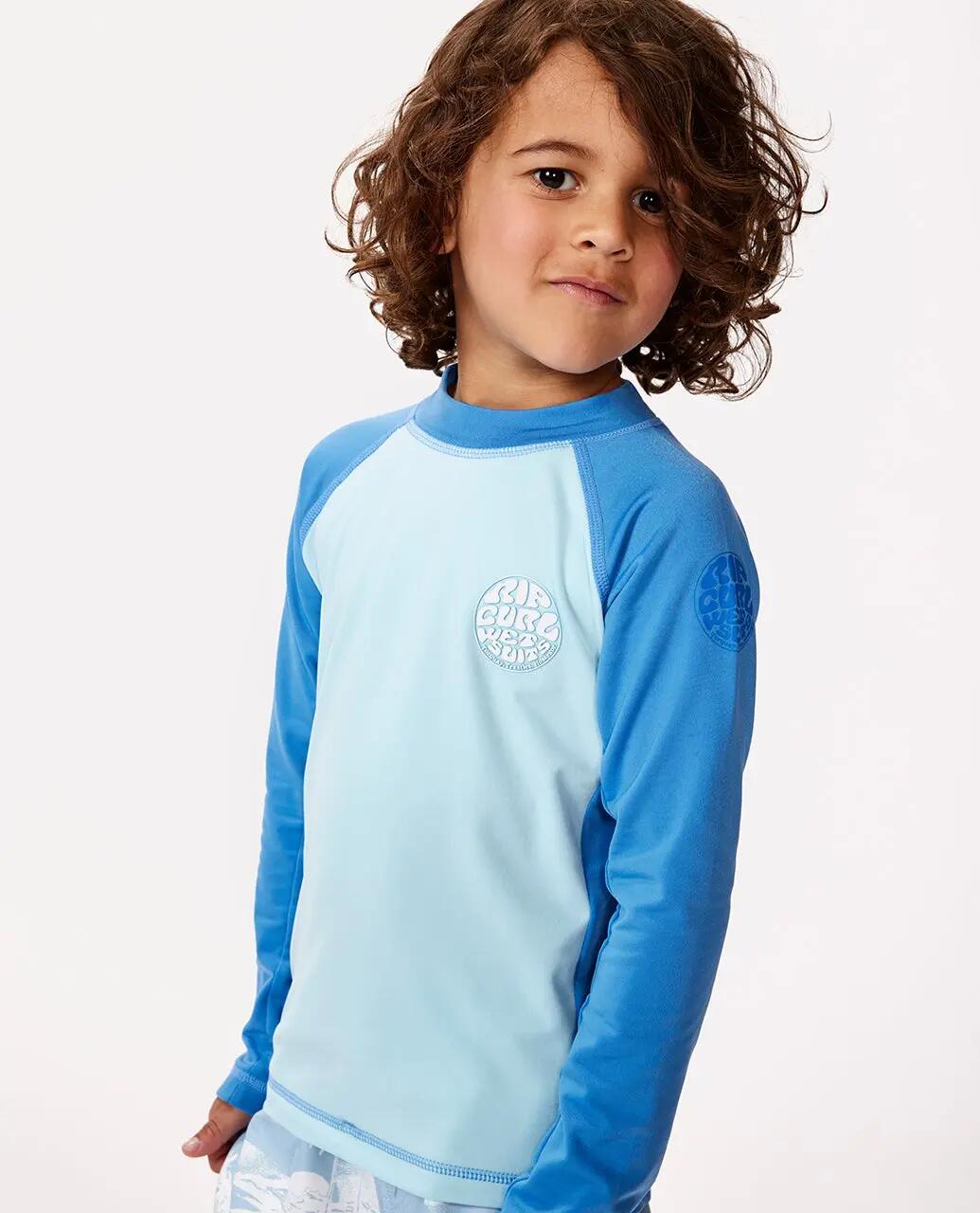 T-shirt anti-UV Bebé menino Icons Brushed manga comprida - Blue Gum 3/3