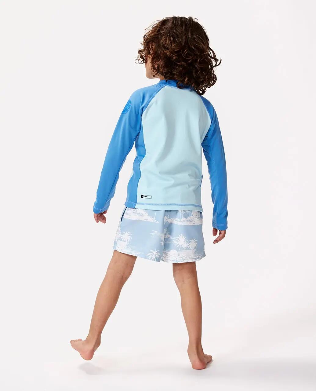 T-shirt anti-UV Bebé menino Icons Brushed manga comprida - Blue Gum 2/3