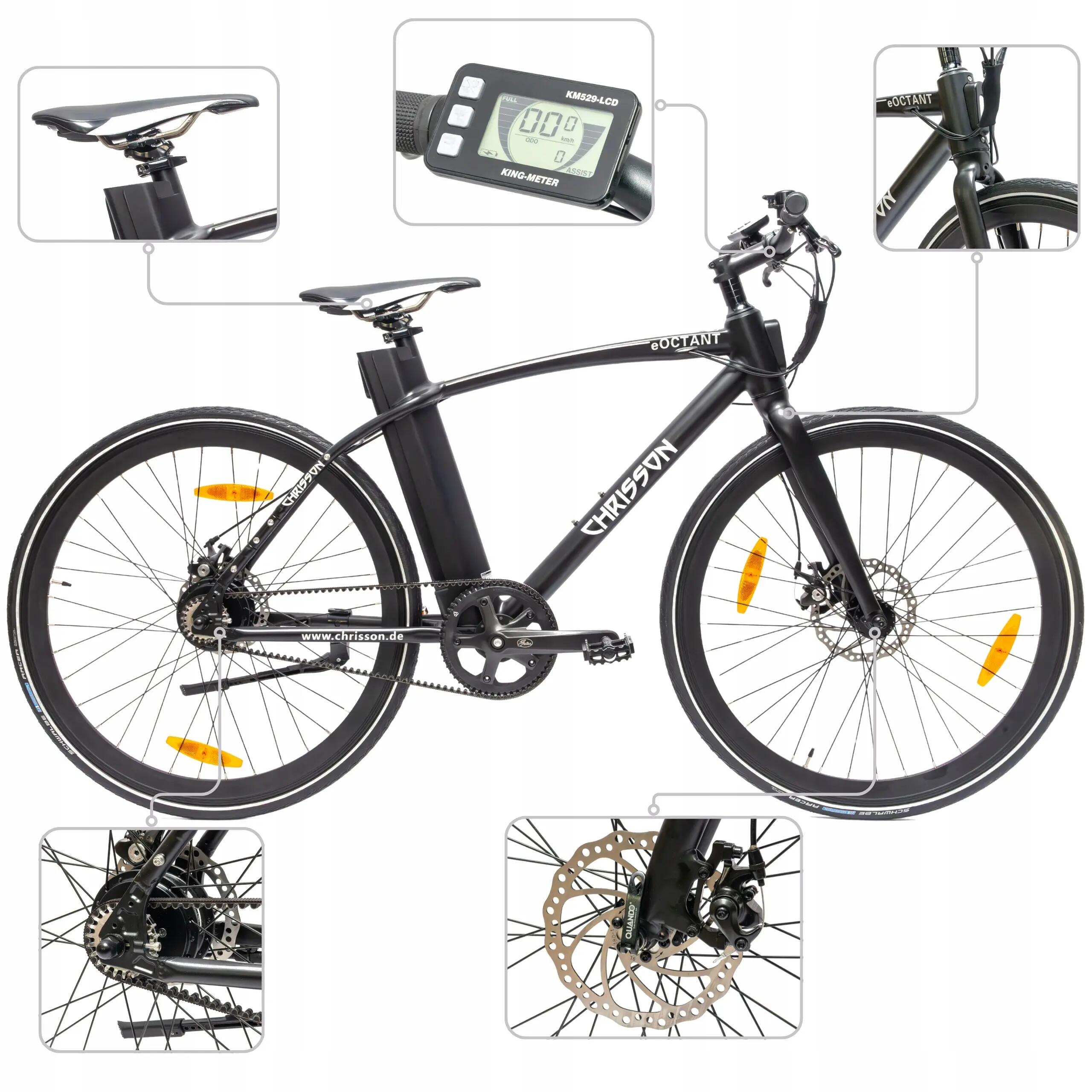 CHRISSON eOCTANT E-Bike Urbanbike 28 Zoll Riemenantrieb schwarz matt 11/15