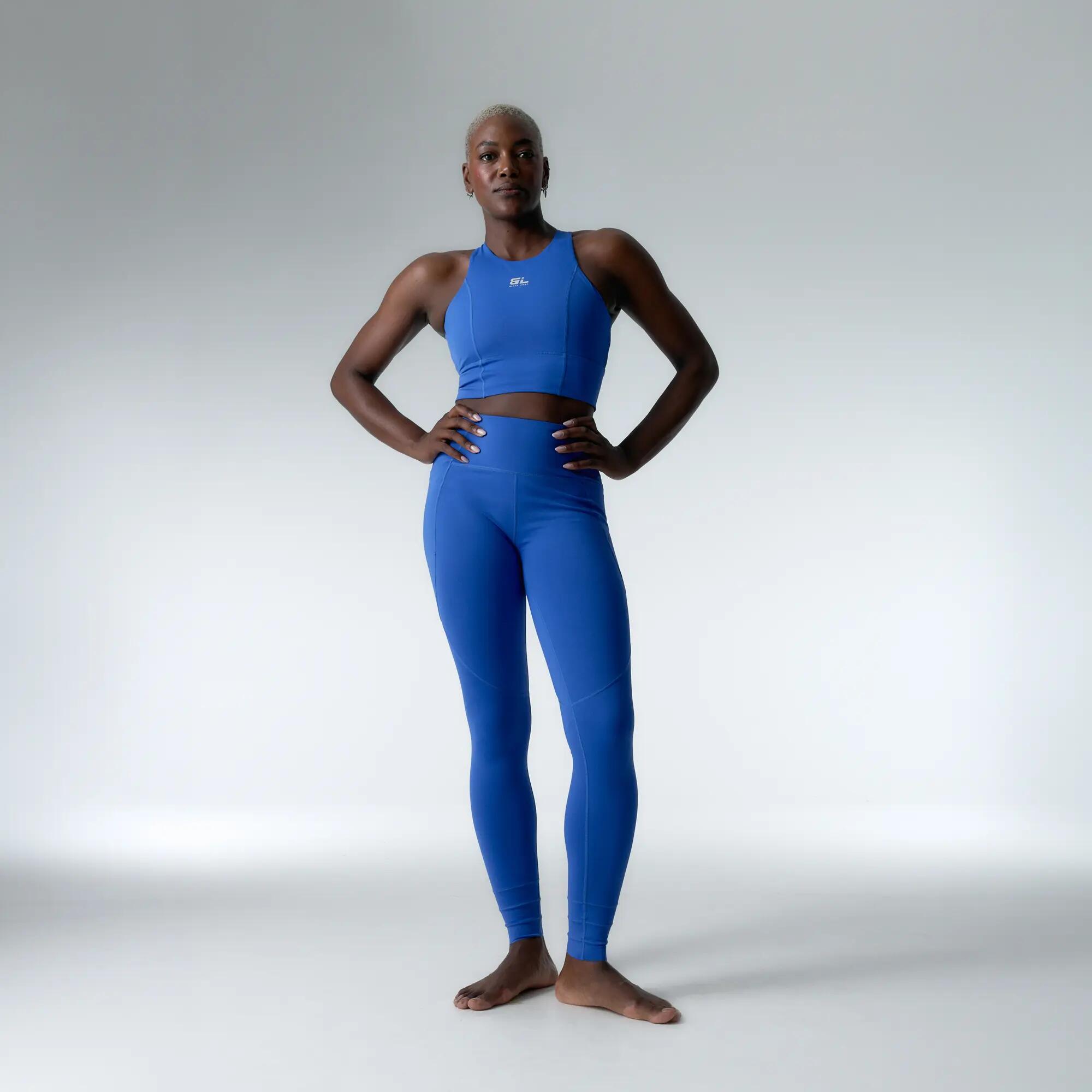 Leggings mallas deportivas Diardi Largo de mujer Black Limba Cobalto Blue 5/6