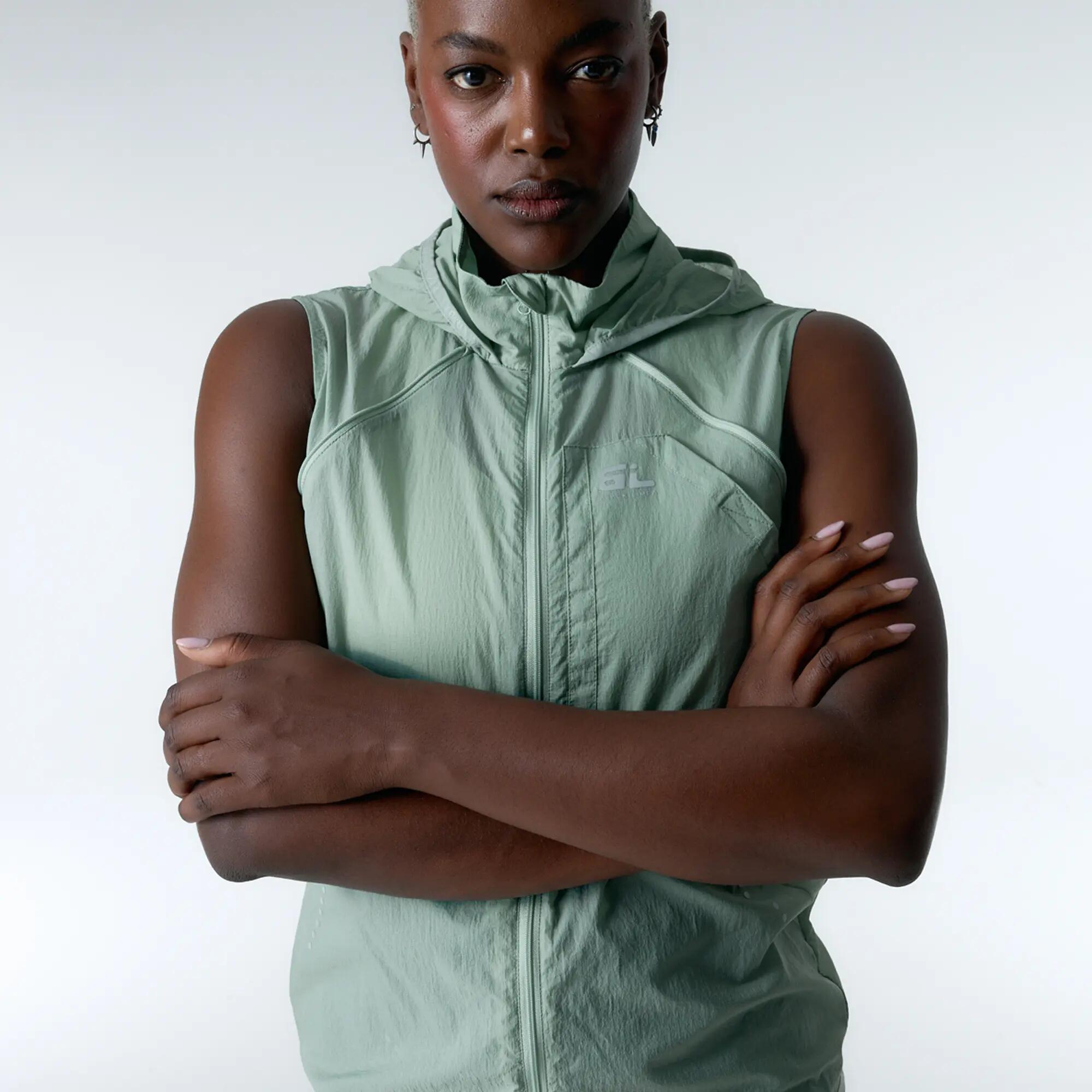 Cortavientos Rise  de mujer Black Limba Frosty Green 2/6