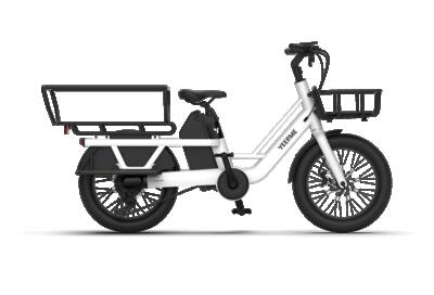 Compacte elektrische longtail bakfiets 20" 75nm 120km day cargo mini wit