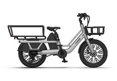 Compacte elektrische longtail bakfiets 20" 75nm 120km day cargo mini grijs