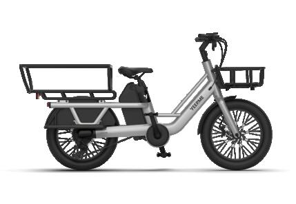 Vélo cargo Longtail électrique compact adulte 20" 75Nm 120km DAY CARGO MINI Gris
