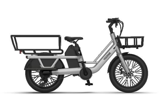 Vélo cargo Longtail électrique compact adulte 20" 75Nm 120km DAY CARGO MINI Gris