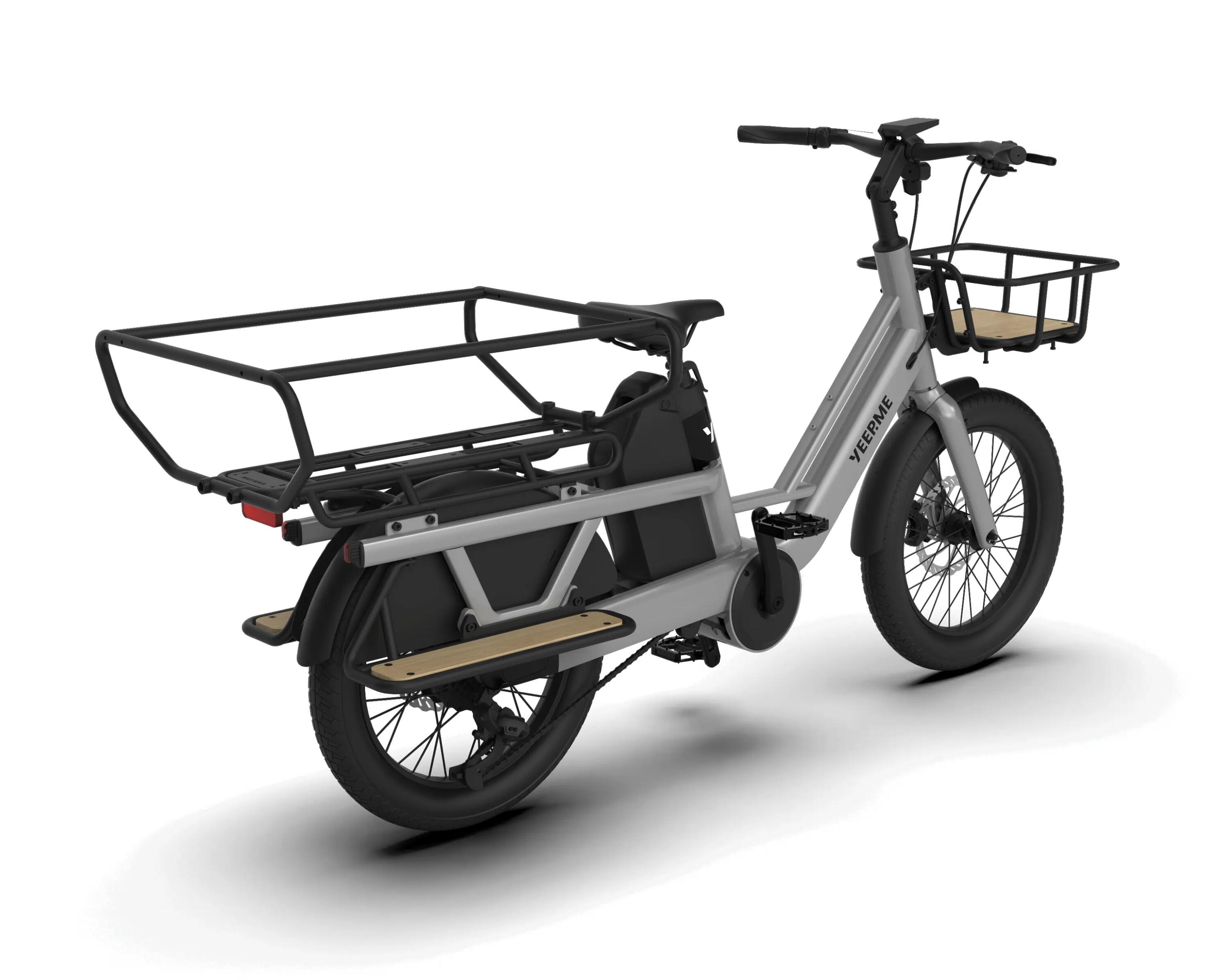 Vélo cargo Longtail électrique compact adulte 20" 75Nm 120km DAY CARGO MINI Gris 3/13