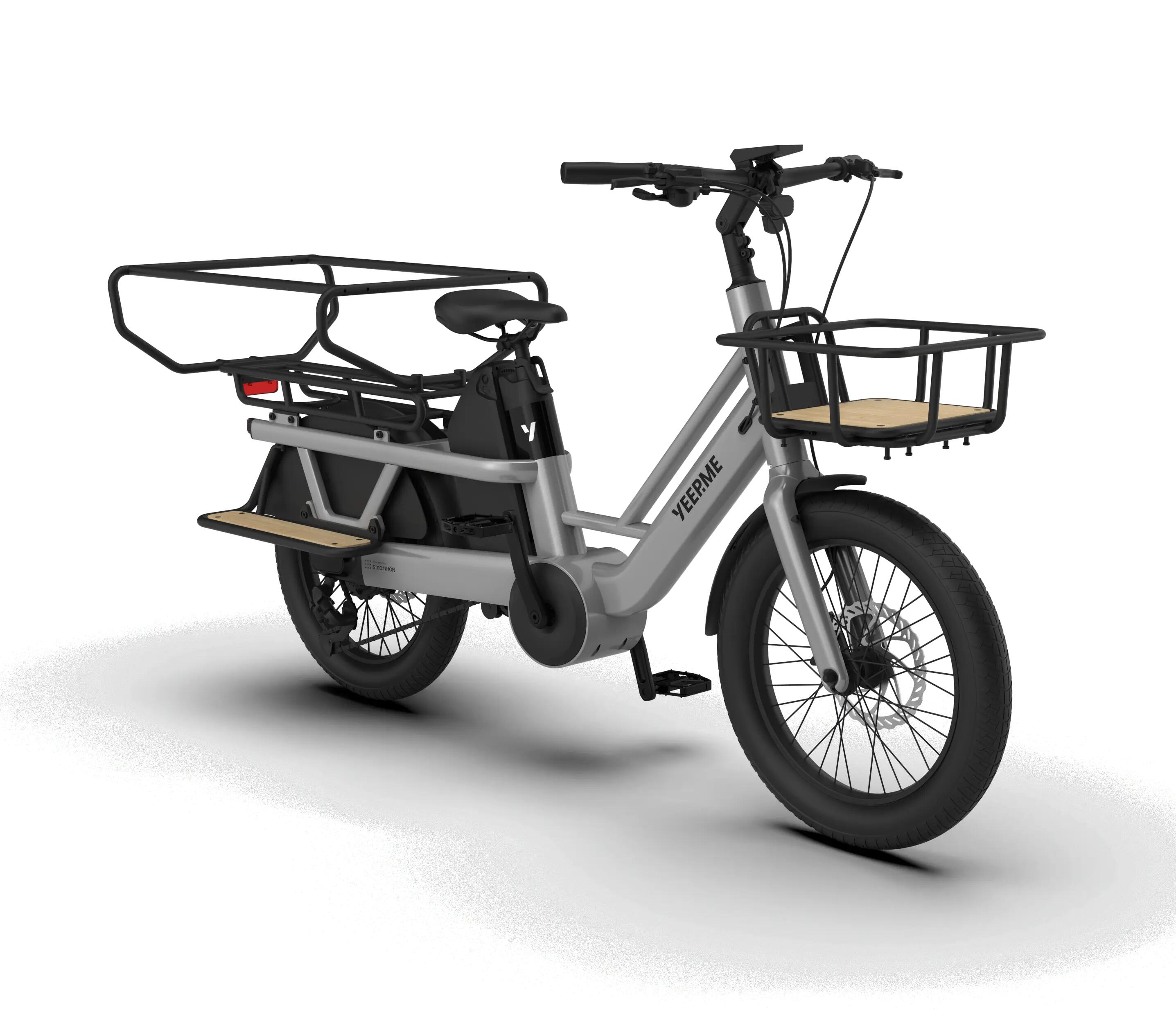 Vélo cargo Longtail électrique compact adulte 20" 75Nm 120km DAY CARGO MINI Gris 2/13