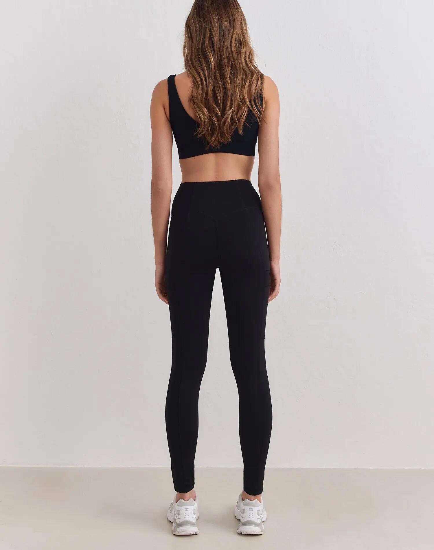 Femme Legging Chaud à poches Noir 6/7