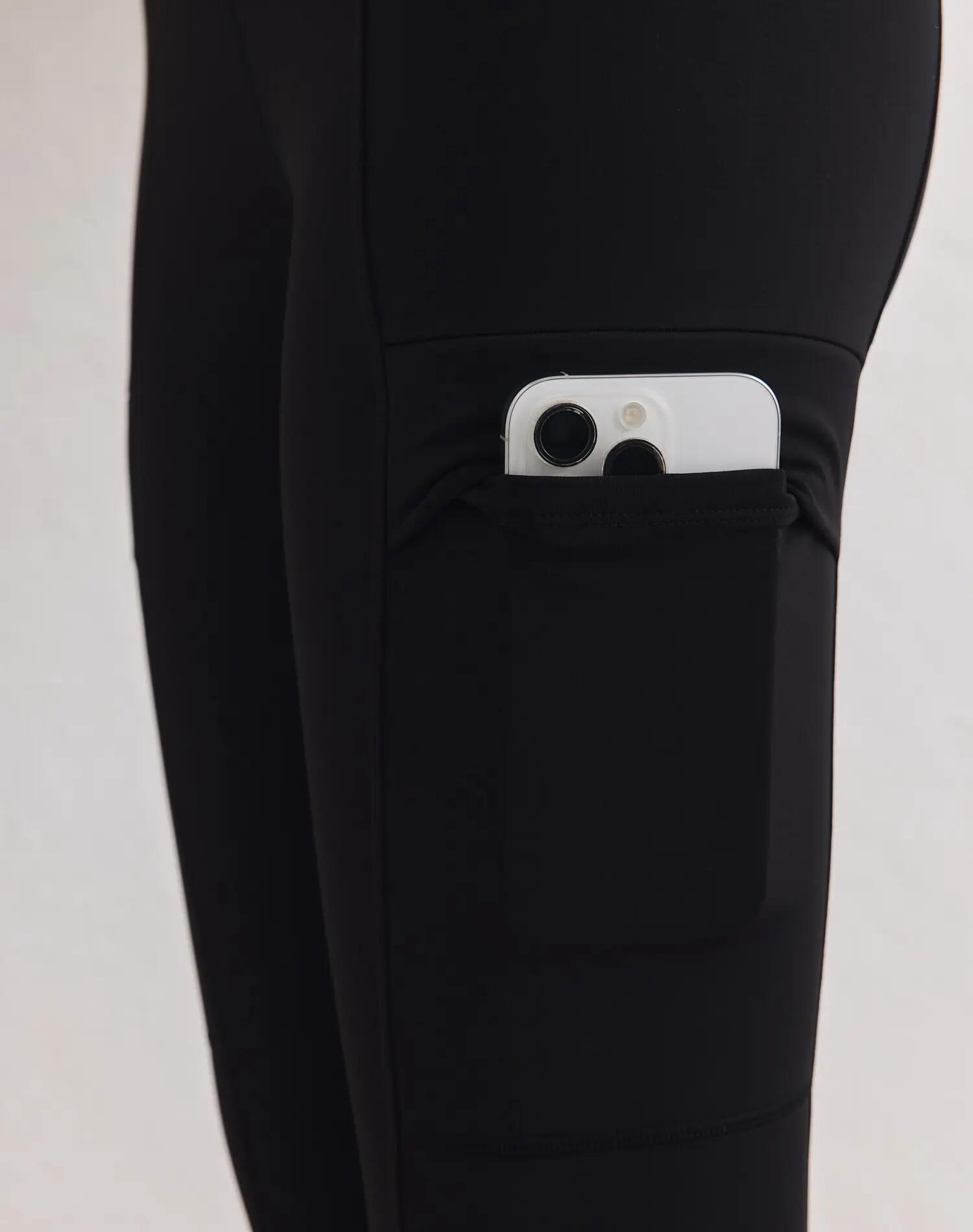 Femme Legging Chaud à poches Noir 4/7