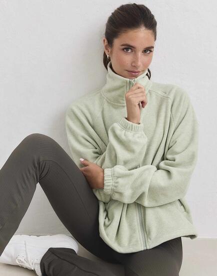 Damen Fleecejacke mit Reißverschluss Schwarz