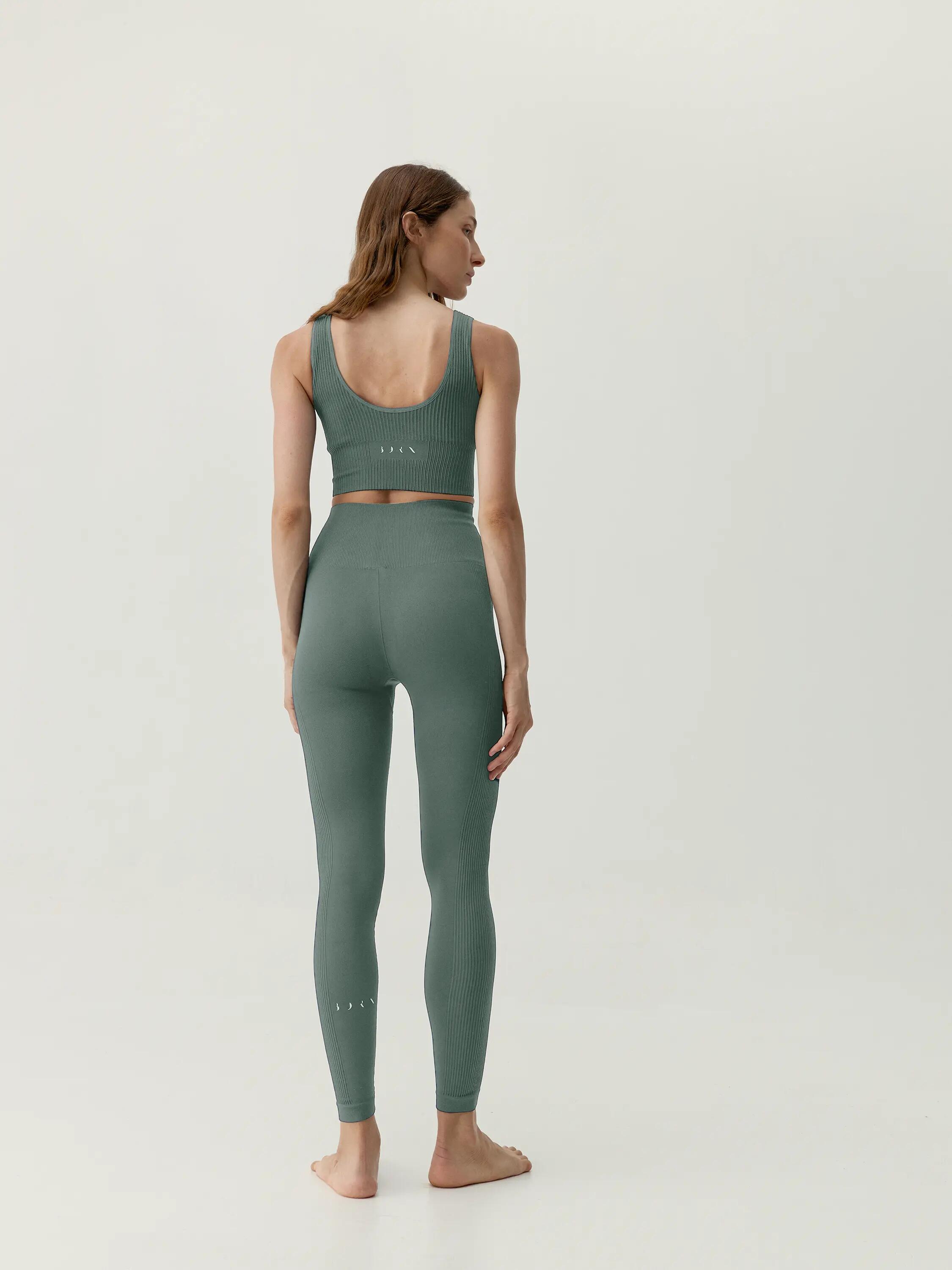 Sportleggings Damen Flow Nahtlos lang hoher Bund 5/5