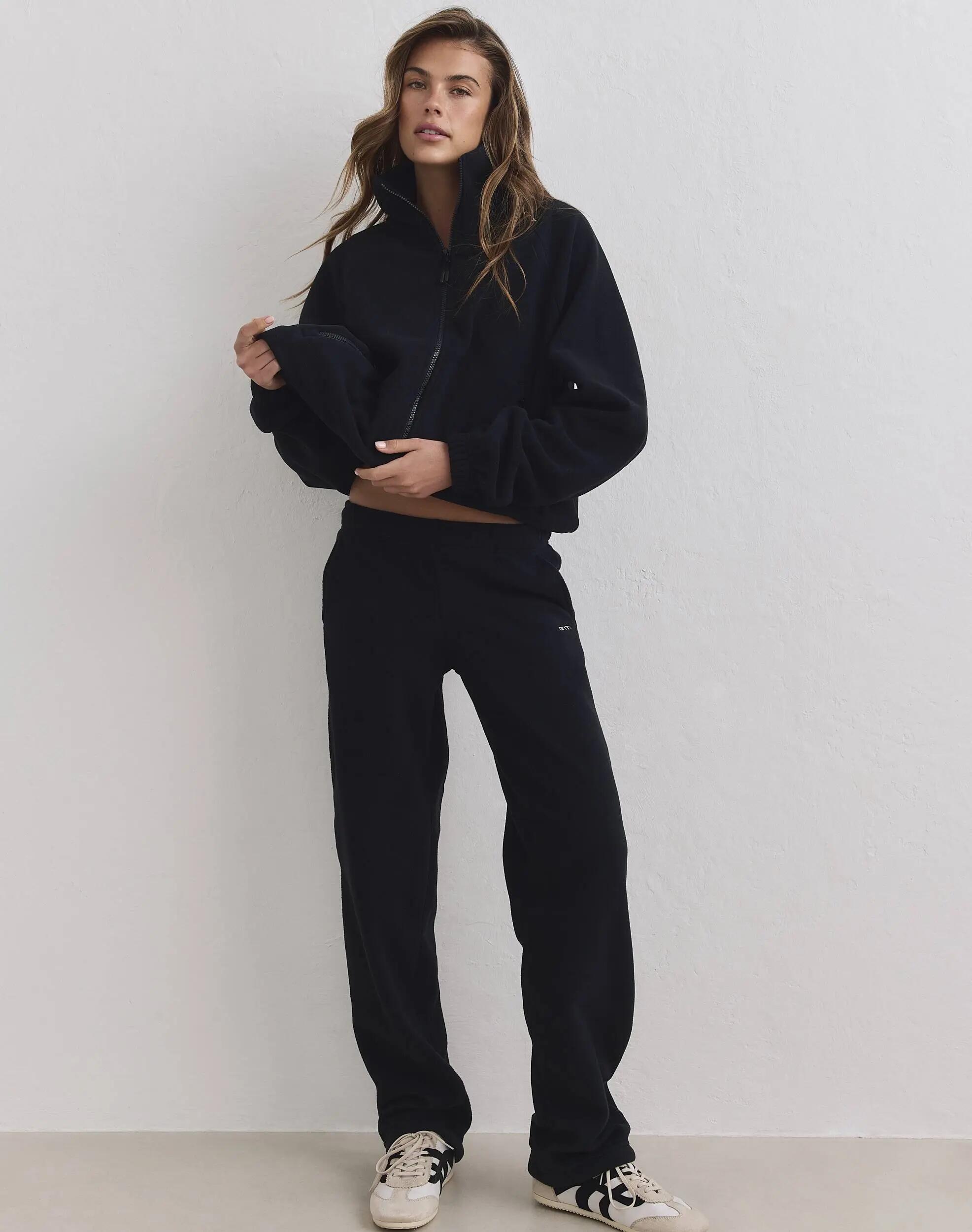Femme Pantalon Polaire Noir 2/4