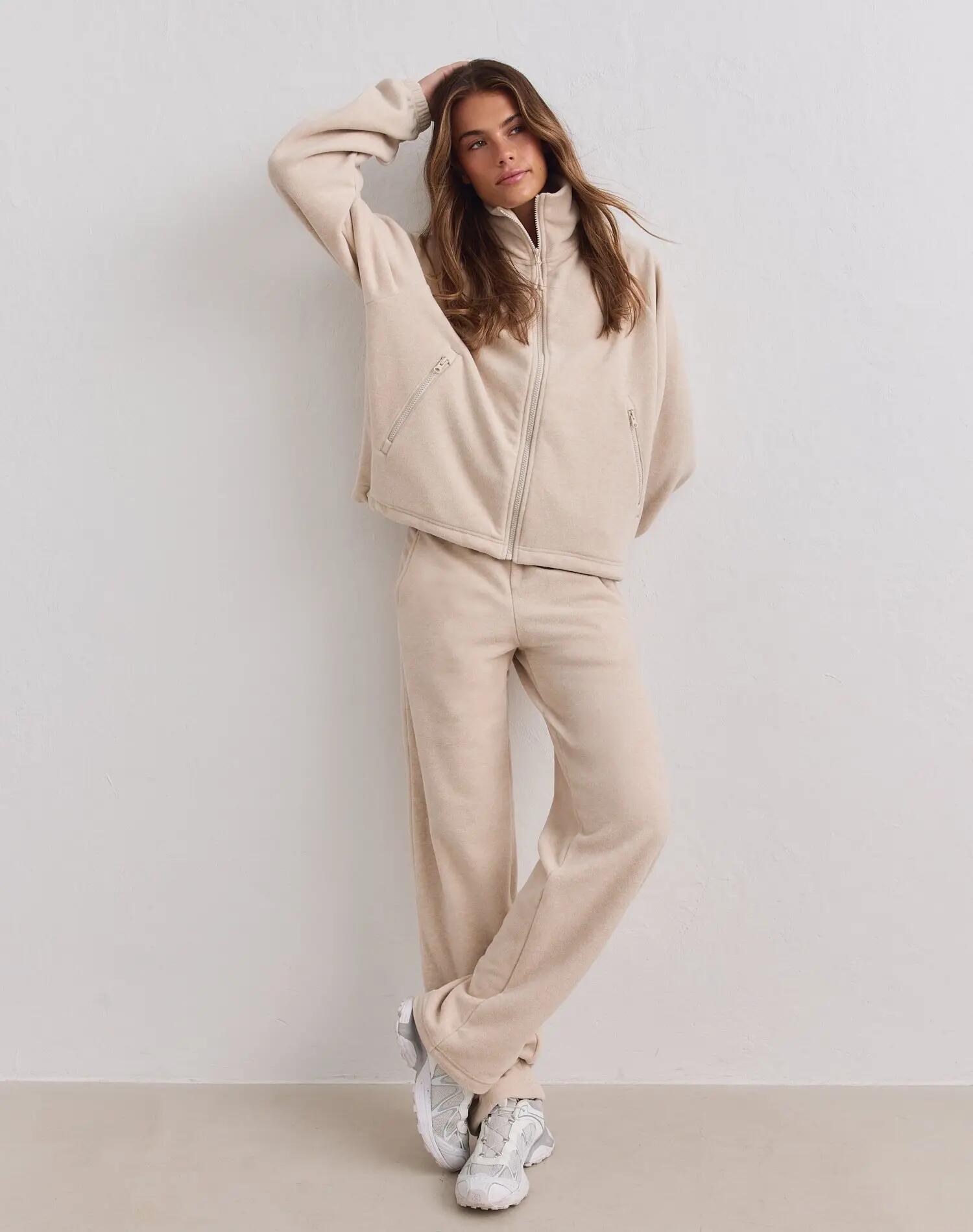 Pantaloni da Donna in Pile Sabbia 4/4