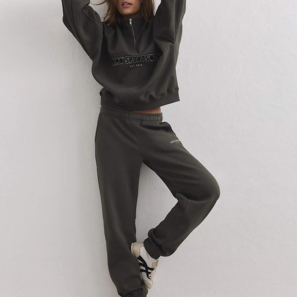 Women's Sweatpants Brushed Jersey Mid-Waist Classic Dark Ivy