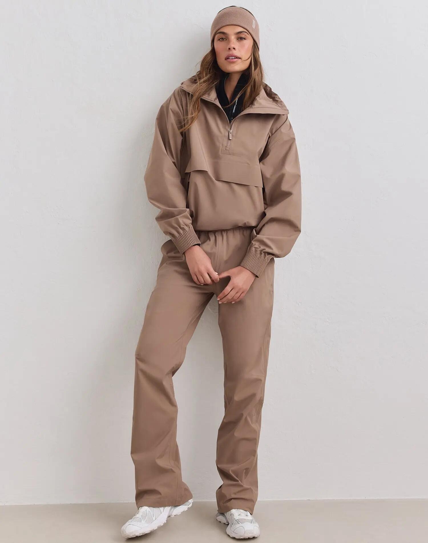 Mujer Pantalón Impermeable de Poner Bajo Ajustable Cremallera Gemelo Avellana 6/6