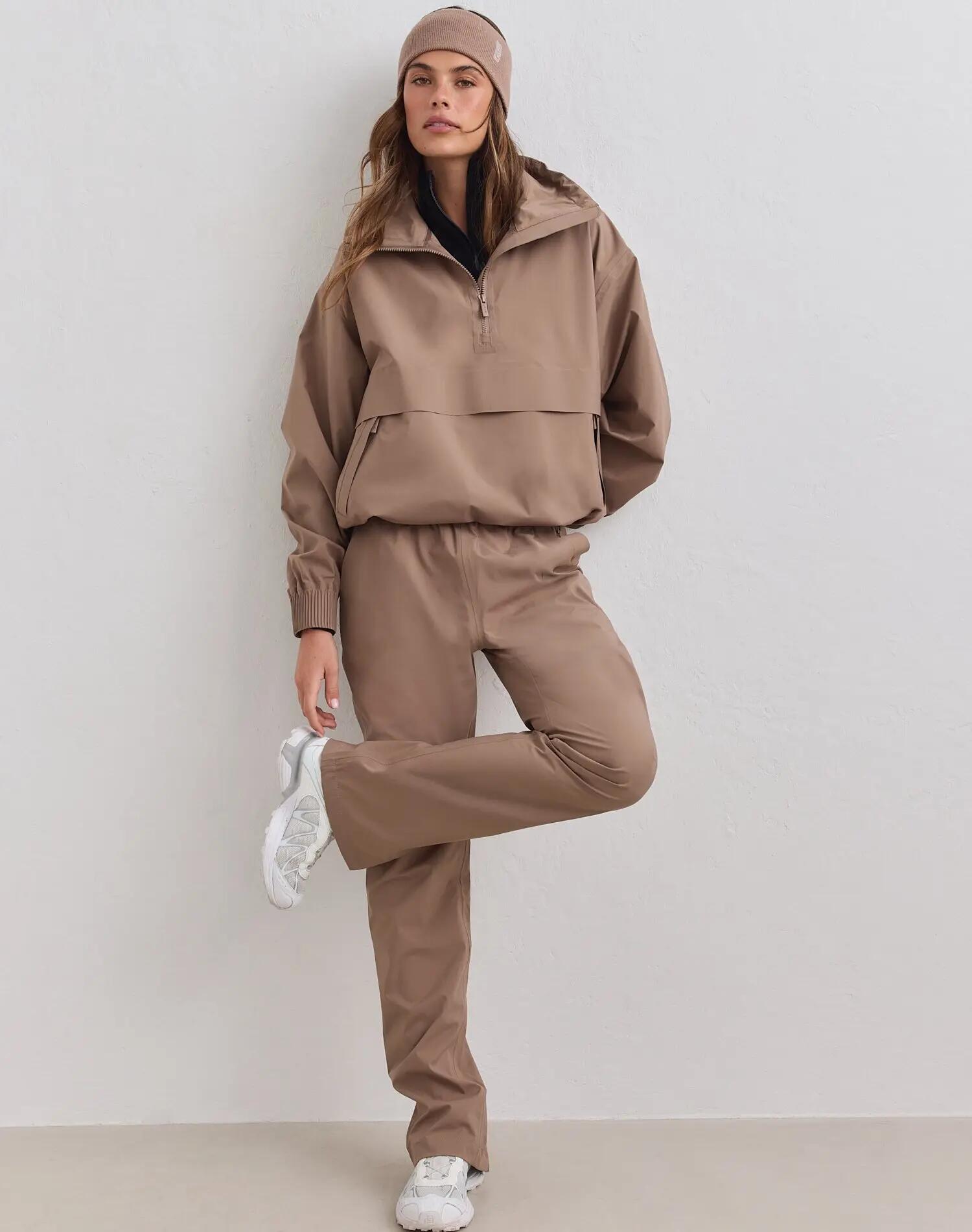 Mujer Pantalón Impermeable de Poner Bajo Ajustable Cremallera Gemelo Avellana 5/6
