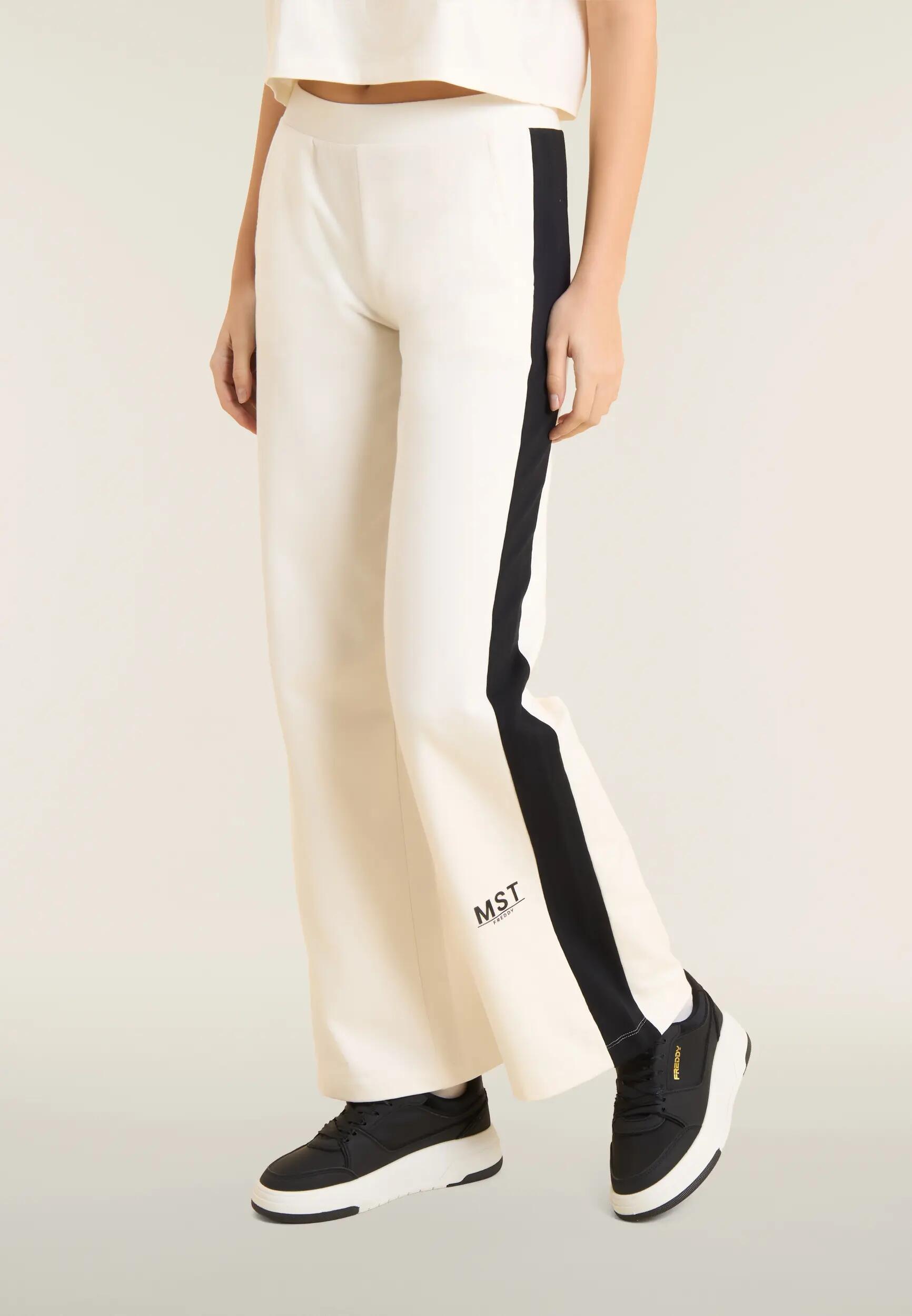 Pantalón deportivo en felpa de pernera ancha para mujer 2/6