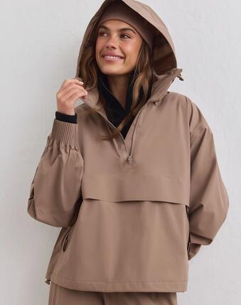 Damen Anorak Wasserdicht Dehnbar Haselnuss