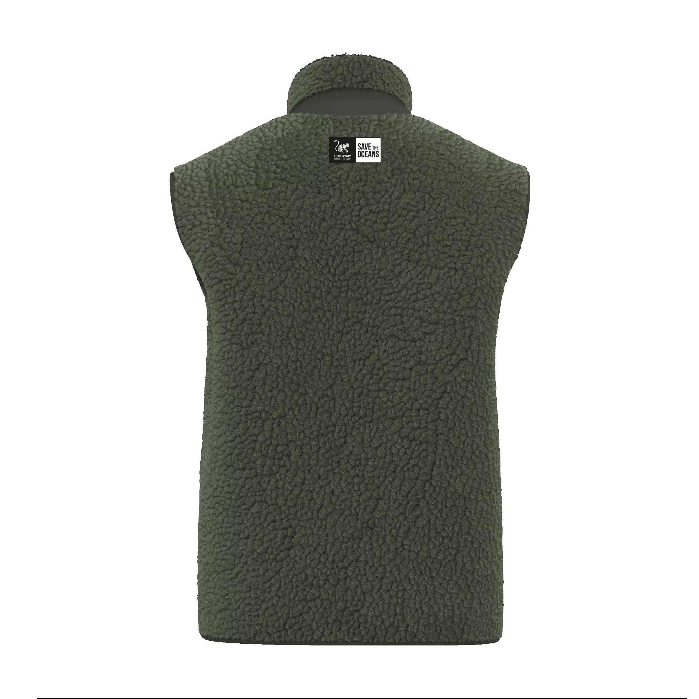 Gilet sherpa - Outdoor - Unisex - Chaud, doux, sans capuche - Vert foncé 2/6