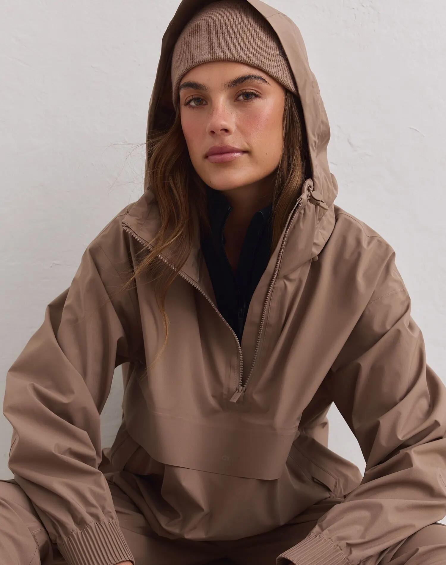 Donna Anorak Impermeabile Elasticizzato Nocciola 5/7