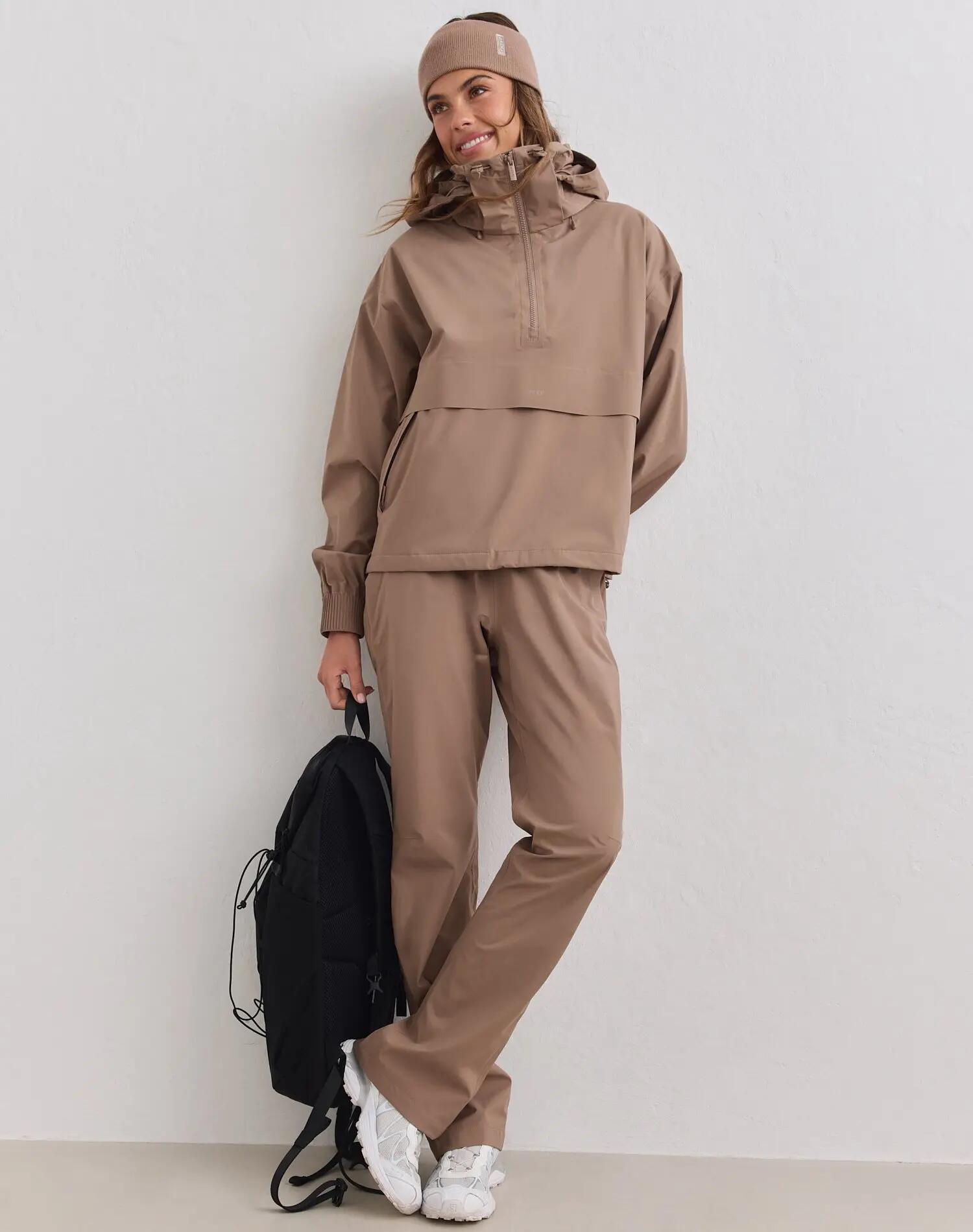 Donna Anorak Impermeabile Elasticizzato Nocciola 3/7