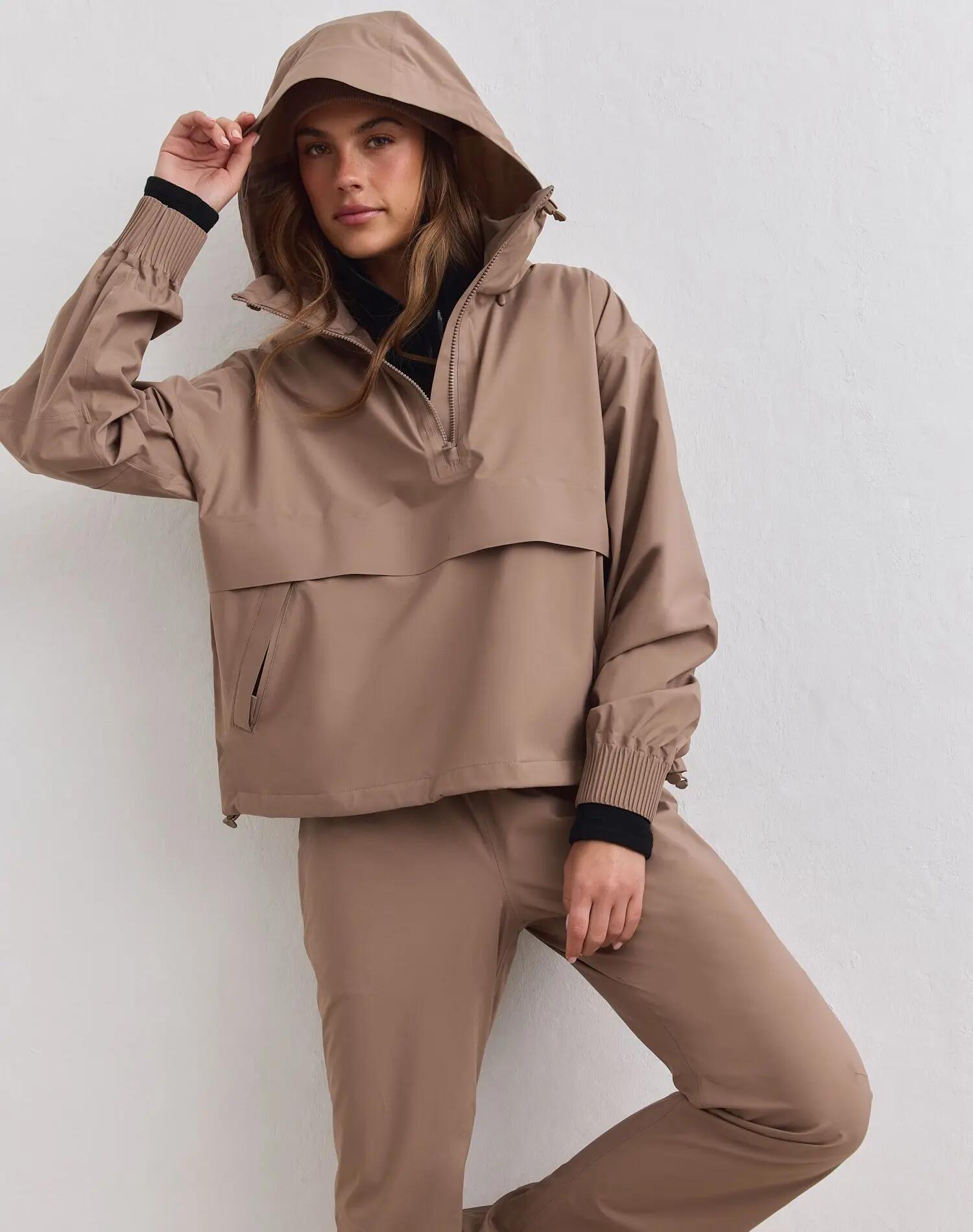 Donna Anorak Impermeabile Elasticizzato Nocciola 2/7