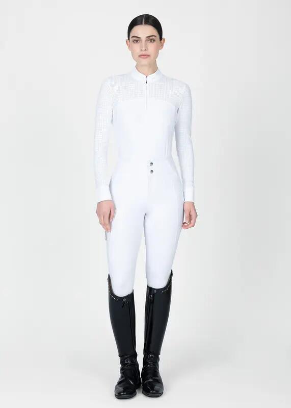 Camisa de Concurso Manga Larga Mujer Equitación Maximilian Grace Blanco 6/7