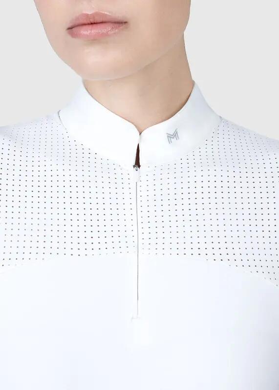 Camisa de Concurso Manga Corta Mujer Equitación Maximilian Grace Blanco 5/7
