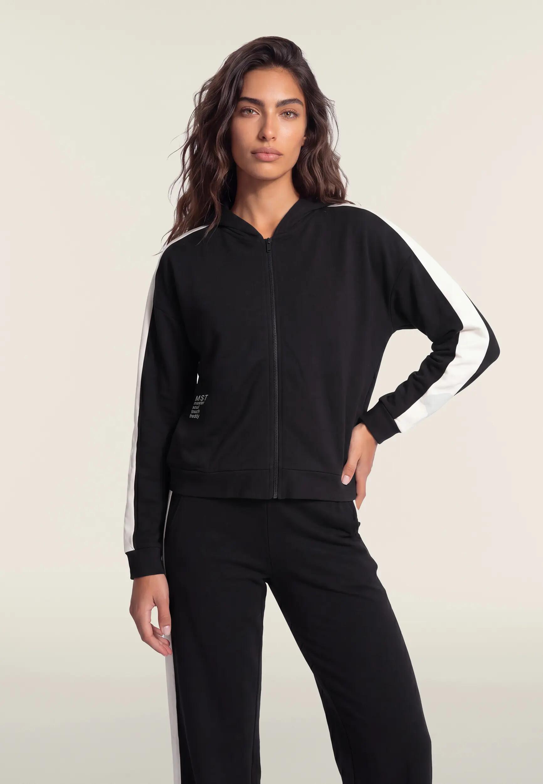 Felpa donna con cappuccio zip e dettagli MST 2/6