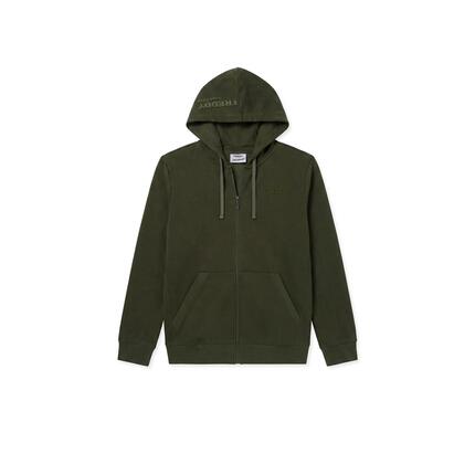 Survêtement pour hommes en molleton brossé avec fermeture zippée et capuche à im