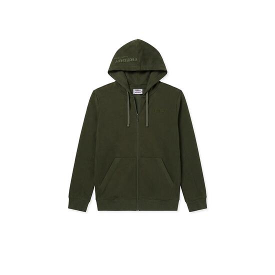 Survêtement pour hommes en molleton brossé avec fermeture zippée et capuche à im