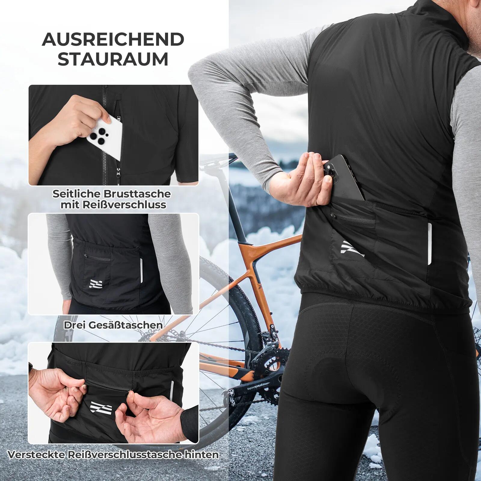 Herren Fleeceweste winddicht 3/8