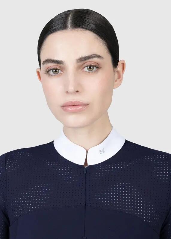 Camisa de Concurso Manga Larga Mujer Equitación Maximilian Grace Marino 7/8