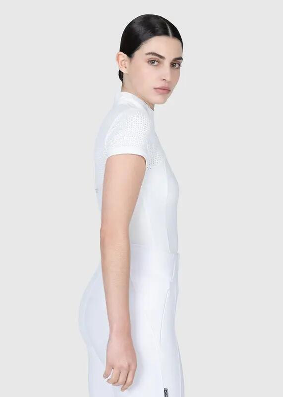 Camisa de Concurso Manga Corta Mujer Equitación Maximilian Grace Blanco 4/7