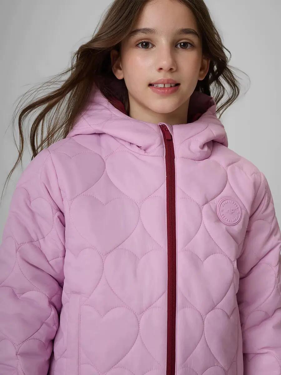 KURTKA DZIEWCZĘCA 4F PIKOWANA PRZEJŚCIOWA DZIECIĘCA 5/8