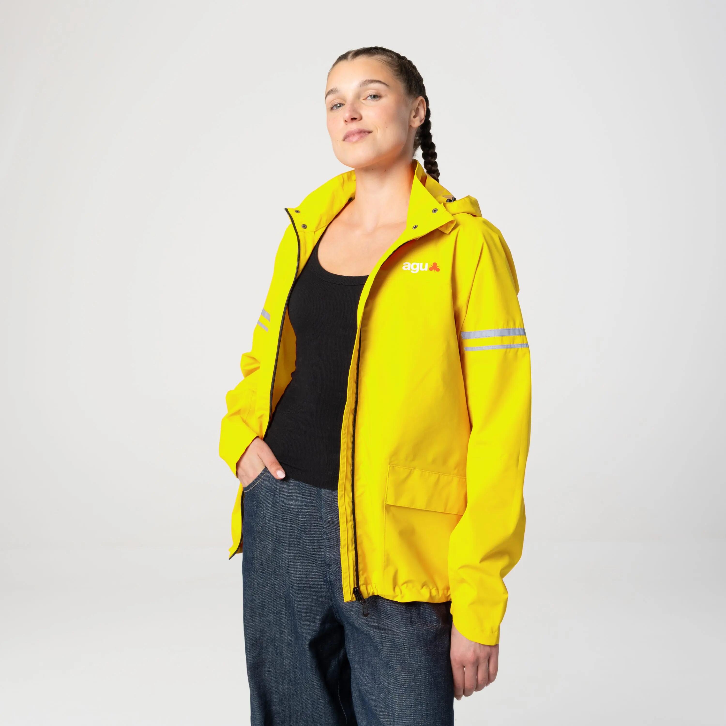 Dames Fietsen Regenjas Waterdicht Ademend Geel Original II 2/6
