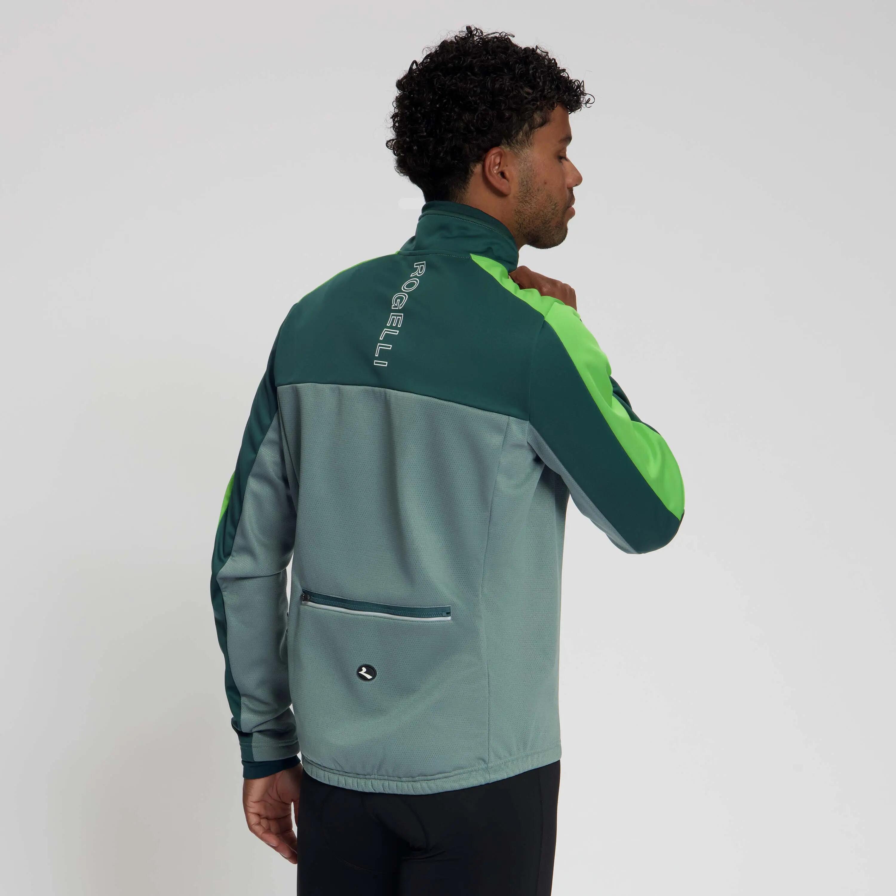 Veste d'Hiver de Vélo Homme Freeze Vert Sauge 3/7