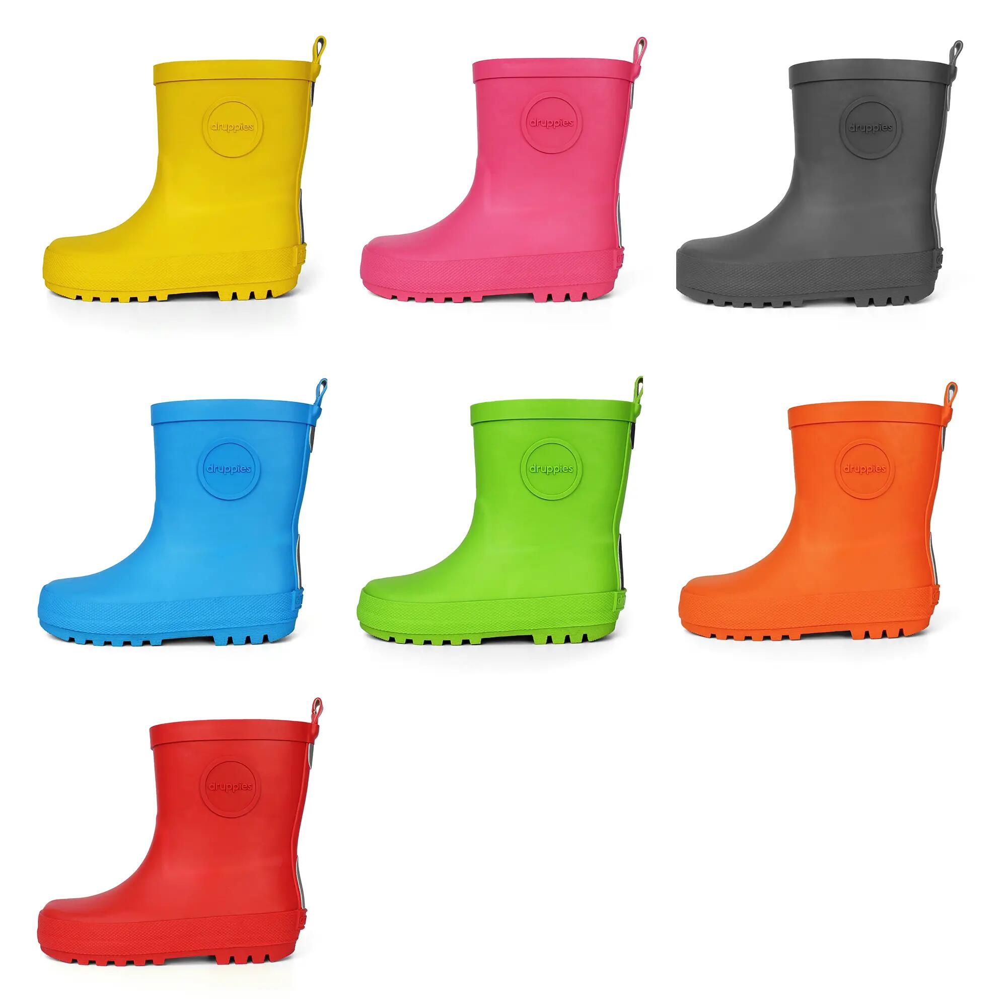 Regenlaarzen Kinderen - Natuurrubber Laarzen - Adventure - Geel - EU 27 7/8